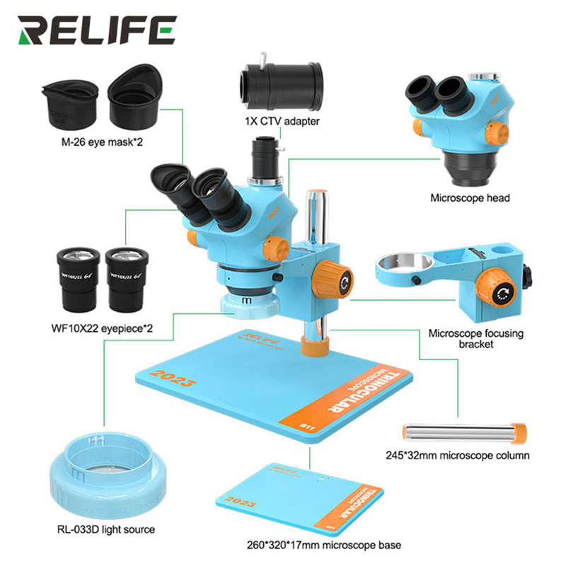 Electronics Repair Microscope - RELIFE RL-M5T-B11 0.7-5.0 büyük taban tasarımı